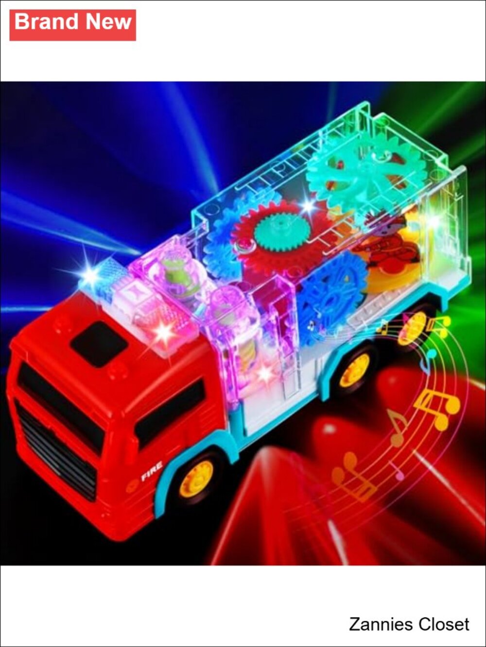✨Light Up Fire Truck Toy for Kids 3+ Sensory Car with Music Boy Gift